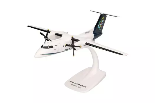 Миниатюрная коллекционная модель Herpa Snapfit Olympic Air с пластиковой основой DHC-8-100 1100