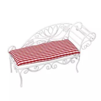 Миниатюрная кровать для кукольного домика 1: 12 Iron Dollhouse Furniture Iron Miniature Dollhouse Daybed for белый