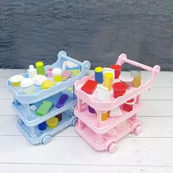 Миниатюрная кухонная тележка Yousheng, реалистичные детали, гладкая поверхность, вращающиеся колеса, идеальный аксессуар для кукольного домика