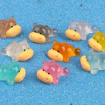 Миниатюрная кукла-бегемот Bouncy Pig Angry Baby Hippo Tiny Hippo Resin Doll Aquarium