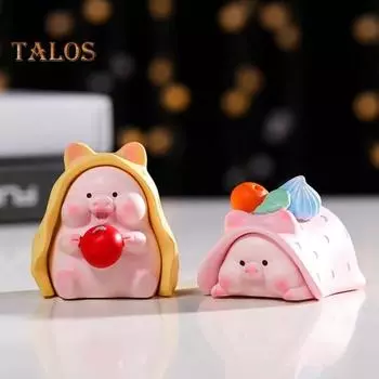 Миниатюрная кукла-Свинья, яркая поза, декоративная, с защитой от трещин, модное реквизит для фотосессии, одеяло, статуя ботаника, свинья, украшение для дома фиолетовый