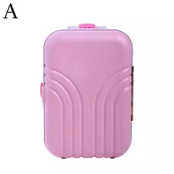 Миниатюрная кукольная сумка на колесиках для деловых поездок 1/6 для женщин, дорожный чемодан для кукол 1/4 S F9O2 pink-1pcs