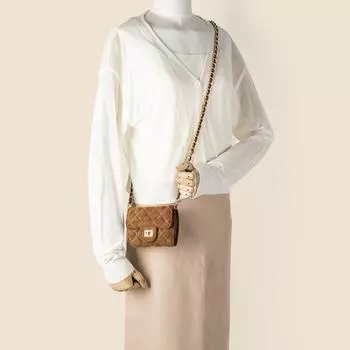 Миниатюрная квадратная сумка с замком-цепочкой в стиле минимализма, винтажная замшевая сумка через плечо кофейный