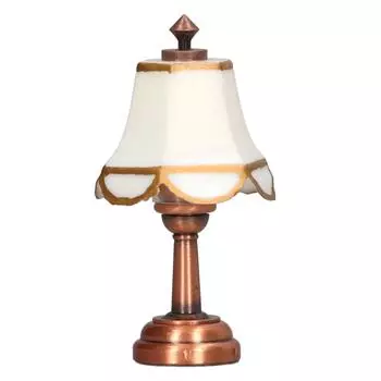 Миниатюрная лампа 1/12 масштаб белый 6 см общая высота работающий от батареек металлический светодиодный кукольный светильник реквизит