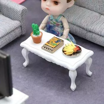 Миниатюрная мебель, чайный столик, журнальный столик, декор кукольного дома, куклы, моделирование домашнего микропейзажа, украшение