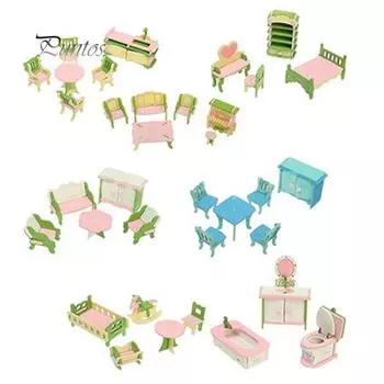 Миниатюрная мебель для дома, игрушка для детской комнаты Blue Restaurant