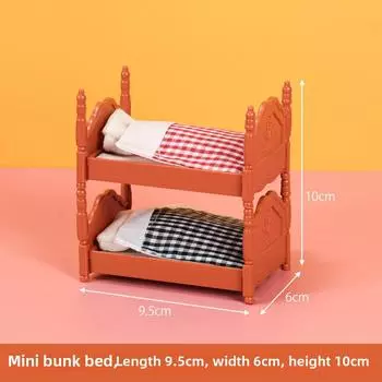 Миниатюрная мебель для двухъярусной кровати кукольного домика для детских игровых сцен