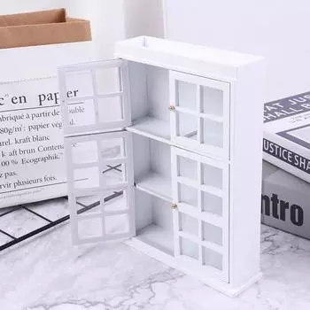 Миниатюрная мебель для кукольного домика 1/12, белая полка для кухни, обеденного шкафа