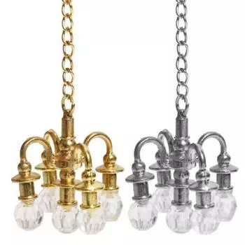 Миниатюрная мебель для кукольного домика, аксессуары для кукольного домика 1:12, мини-лампа, люстра