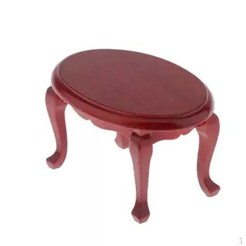 Миниатюрная мебель из деревянного столика для кукольного домика, 1 шт.:12 шкала, красное дерево