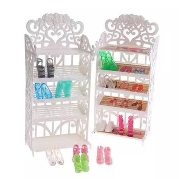 Миниатюрная мебель Пластиковая кукольная обувь Стойка для обуви Стойка для обуви Игрушечная кукольная обувь Шкаф Мебель для кукольного дома without sticker