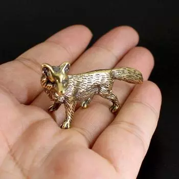 Миниатюрная милая латунная статуэтка, винтажная имитация животного, украшение для домашнего офиса, стола, металлическая фигурка, реквизит, игрушка, подарок, прямая поставка