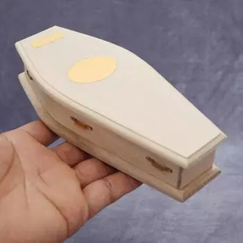 Миниатюрная модель деревянного гроба, мини-кукольный домик, коробка для гробов, изделия из дерева для кукольного дома, мини-мебельный аксессуар, сказочное украшение