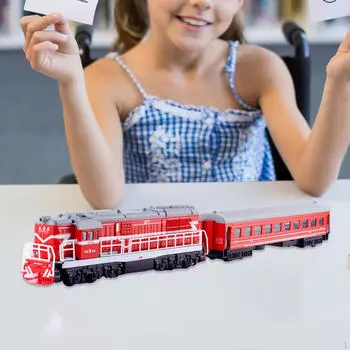 Миниатюрная модель поезда для всех возрастов. В комплект входят интерактивные функции. красный