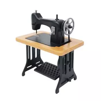 Миниатюрная модель швейной машинки для украшения кукольного домика и коллекционеров, масштаб 1/24, мебель для кукольного домика, реквизит для демонстрации жёлтый