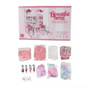 Миниатюрная модель виллы кукольного домика со светодиодной подсветкой, способствующей социальному взаимодействию, 14 комнат, электрический кукольный домик