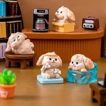 Миниатюрная мультяшная собака микропейзаж смоляные украшения для украшения дома кавайное животное щенок фигурка настольная комната декор подарок A2