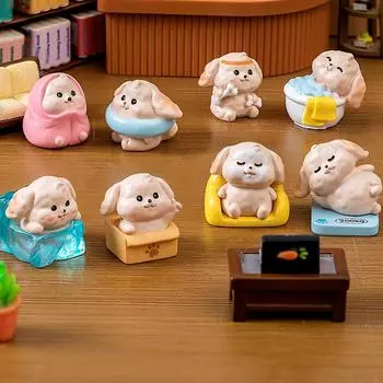 Миниатюрная мультяшная собака микропейзаж смоляные украшения для украшения дома кавайное животное щенок фигурка настольная комната декор подарок
