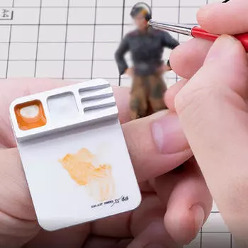 Миниатюрная палитра для макияжа с 5 бумажными миниатюрами, металлический поднос для смешивания цветов для красок