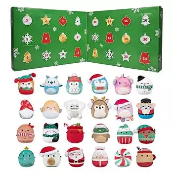 Миниатюрная плюшевая игрушка Адвент-календарь, 24-дневный адвент-календарь обратного отсчета, подарок для детей One Size