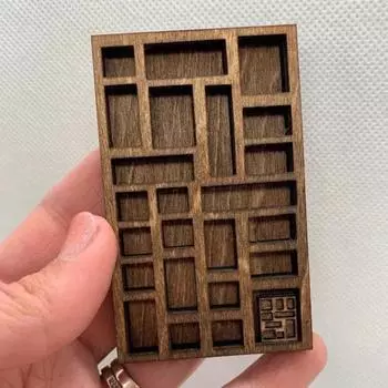 Миниатюрная полка для безделушек, деревянная игрушка Vinatge с несколькими отделениями, гладкая, без тонких краев, игровой домик эбеновый