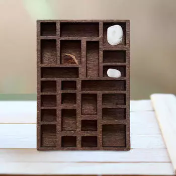 Миниатюрная полка для безделушек из дерева, поднос для демонстрации ювелирных изделий, поднос для коллекции гладких толстых камней