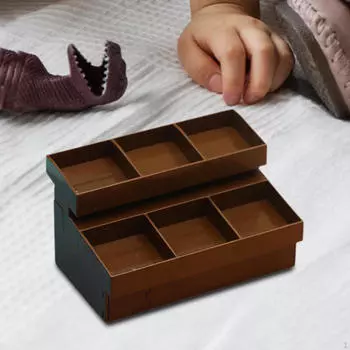 Миниатюрная полка для фруктов в кукольном домике для домашнего декора коричневый