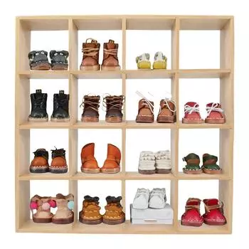 Миниатюрная полка для хранения мебели для кукольных домиков, 16 отделений, демонстрационный стеллаж для хранения вещей для коллекционеров и домашних организаторов 1