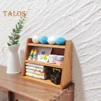 Миниатюрная полка, модель кукольного домика, мебель, мини-деревянный стеллаж для хранения вещей, ролевые игры, миниатюрная настенная полка для кукольного домика масштаба 1/6 1/12 темно-коричневого