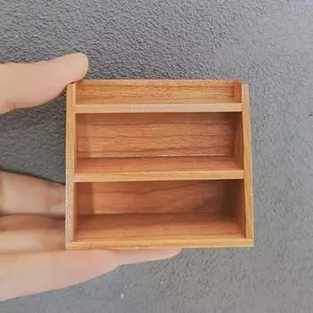 Миниатюрная полка, модель кукольного домика, мебель, мини-деревянный стеллаж для хранения вещей, ролевые игры, миниатюрная настенная полка для кукольного домика масштаба 1/6 1/12 темно-коричневого
