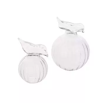 Миниатюрная прозрачная ваза для кукольного домика, стеклянная банка для конфет, бутылка для хранения кофейных зерен, волнообразная круглая ваза, модель кухонного декора, игрушка 25mm