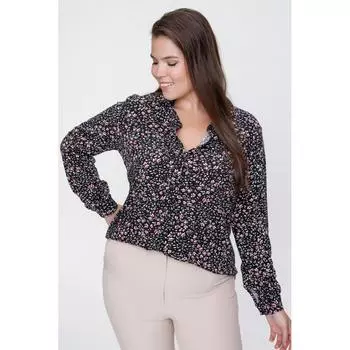 Миниатюрная рубашка из вискозы больших размеров с цветочным рисунком