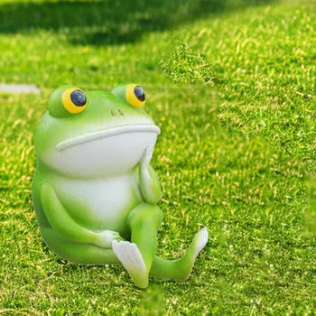 Миниатюрная садовая фигурка, скульптура из смолы, комнатная статуя лягушки-мыслителя, фигурка животного для камина