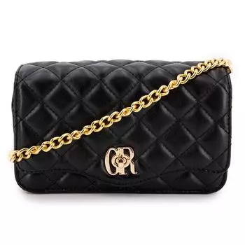 Миниатюрная серебряная стеганая сумка с клатчем на золотой цепочке Женский GEORGES RECH Petit серебряный