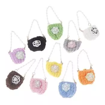 Миниатюрная шерстяная сумка Dollhouse Сумка с жемчужной цепочкой Ручная сумка через плечо Модная сумка с цепочкой белый