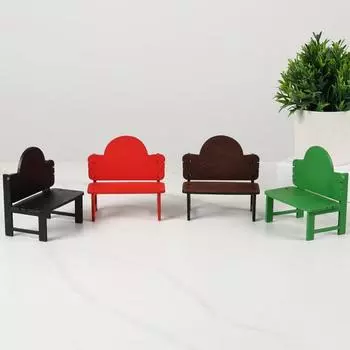 Миниатюрная скамейка 1:12/1:16 масштабных моделей декоративных деревянных мини-кресел, фигурок для кукольного домика, коллекция мебели чёрный