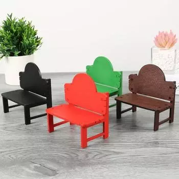 Миниатюрная скамейка 1:12/1:16 масштабных моделей декоративных деревянных мини-кресел, фигурок для кукольного домика, коллекция мебели чёрный