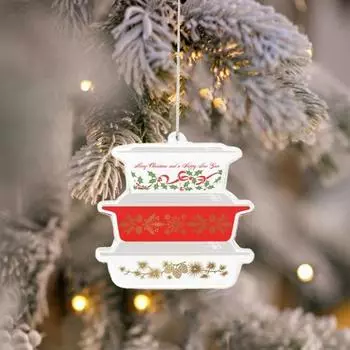 Миниатюрная складная чаша, украшение, плоская акриловая рождественская елка, подвесное украшение, винтажные складные чаши, украшение в форме подарка для любителей кулинарии A