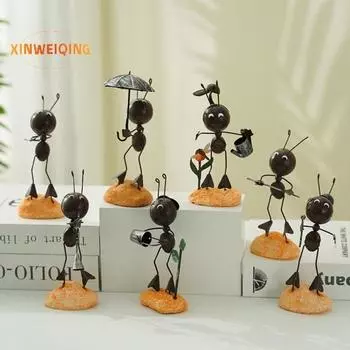 Миниатюрная скульптура, нежная красота, яркое изображение, подарки ручной работы, украшение из железного мини-читающего муравья, домашний декор C