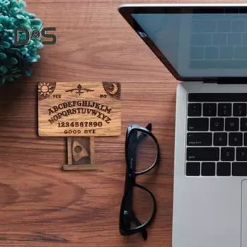 Миниатюрная спиритическая доска с ящиком, деревянная доска для спиритических сеансов ручной работы, украшение, мини-доска для спиритических сеансов с планшеткой 1pc