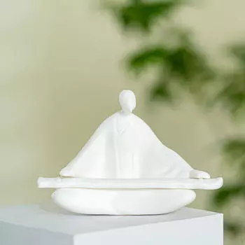 Миниатюрная статуэтка дзен, белая керамическая скульптура, садовый декор, коллекция произведений искусства и ремесел, настольная