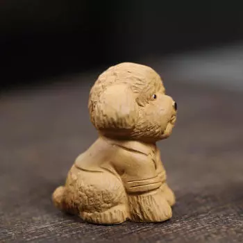 Миниатюрная статуэтка из фиолетовой глины, статуэтка собаки, украшение праздничного стола, очаровательная скульптура животного