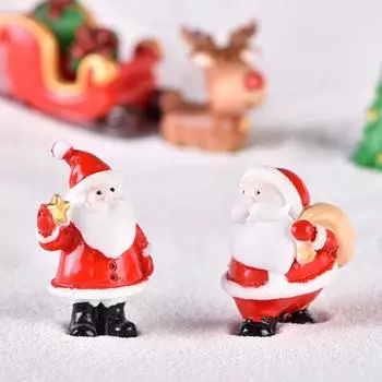 Миниатюрная статуэтка, изысканное мастерство, широкое применение, смоляная рождественская тема, микропейзаж, настольная статуэтка, украшение для дома 13