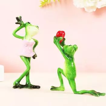 Миниатюрная статуэтка лягушки из смолы, скульптура лягушки, забавная статуэтка для домашнего декора, украшение для спальни A