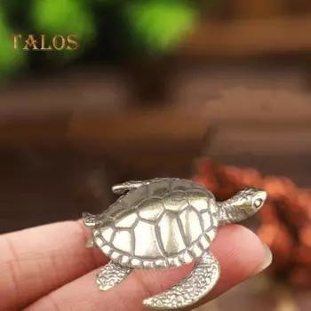 Миниатюрная статуя черепахи, компактная, широкое применение, медная, практичная миниатюрная фигурка черепахи, украшение, товары для дома античный бронзовый