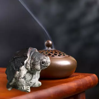 Миниатюрная статуя черепахи, скульптура животного, маленький чайный орнамент для домашних животных, декоративный китайский