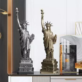 Миниатюрная статуя Свободы Yousheng из смолы, стоящая богиня Свободы, винтажная коллекционная достопримечательность Нью-Йорка, настольное украшение для домашнего офиса золотистый