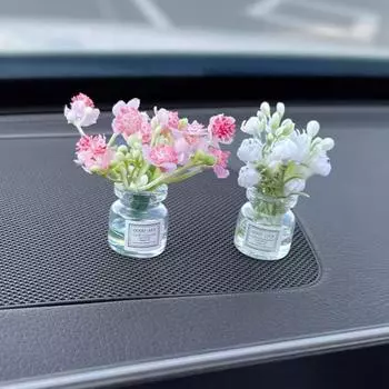 Миниатюрная стеклянная ваза с цветами, искусственный букет, украшения для стола, монтируемые на транспортном средстве цветы бонсай, украшения для дома H