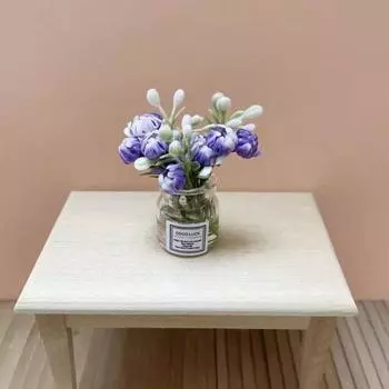 Миниатюрная стеклянная ваза с цветами, искусственный букет, настольные украшения, цветы бонсай для установки на транспортное средство D