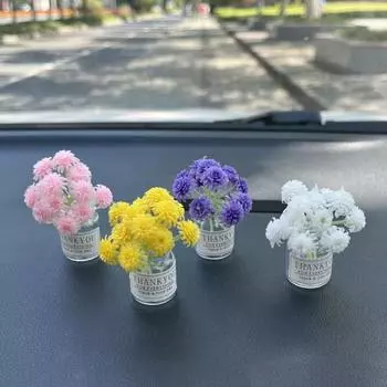 Миниатюрная стеклянная ваза с цветами, искусственный букет, украшения для стола, монтируемые на транспортном средстве цветы бонсай, украшения для домашнего декора D